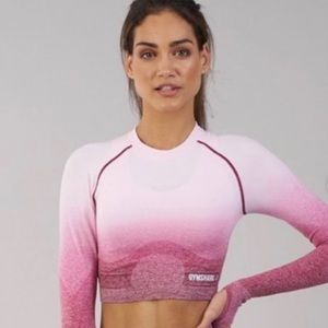 Gymshark style crop top - ombre pink